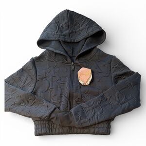 NWT Women's New Mix Zip Up Hoodie Size Small Charcoal Color (P)